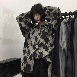 Leopard Print Shirt Black & Gray - One Size