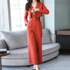 Set: Cropped Blazer + Sleeveless Jumpsuit