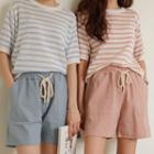 Pastel-stripe Summer Knit Top