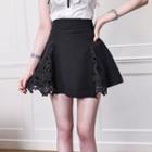 Crochet Lace Panel A-line Skirt