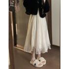 Midi A-line Skirt Skirt - White - One Size