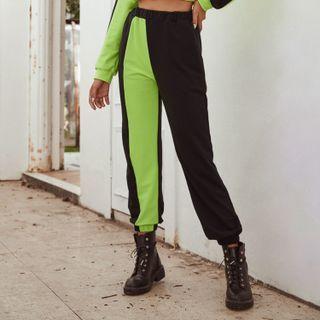 Two-tone Straight-leg Sports Pants