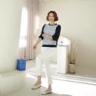 Elbow-sleeve Ruffle-layered Top