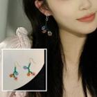 Faux Crystal Floral Drop Earring As Shown In Figure - One Size