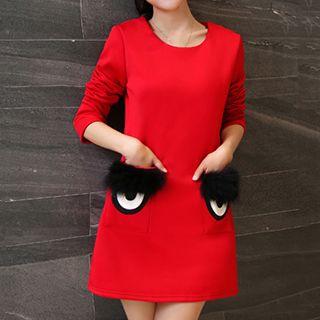 Fleece-lined Long-sleeve Dress