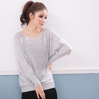 Pointelle Knit Top Gray - One Size