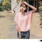 Flutter-sleeve Lace Panel Top