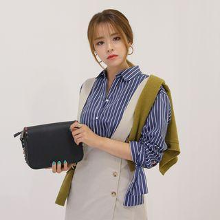 Tie-cuff Stripe Shirt