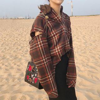 Ring-accent Check Long Shirt