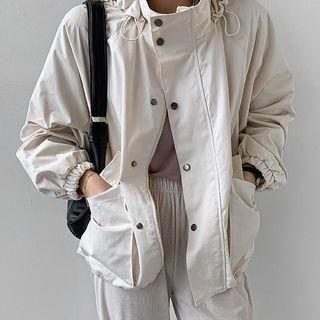 Hooded Stand-collar Safari Jacket