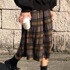 Plaid Midi Accordion Pleated Skirt