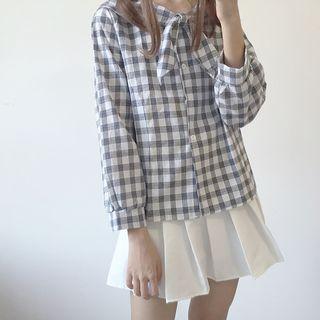 Plaid Shirt / Wide-leg Pants