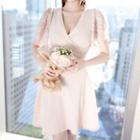 Lace Short-sleeve A-line Mini Dress