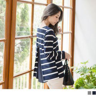 Pleated Back Striped Top
