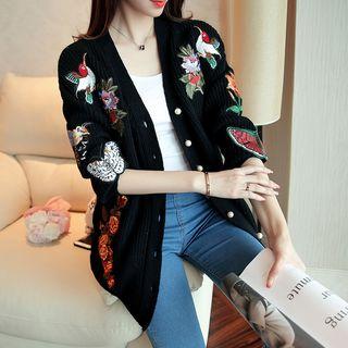 Embroidered Thick Cardigan