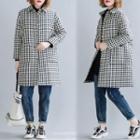 Checked Long Coat Black - One Size