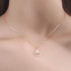 Sterling Silver Rhinestone Necklace Rose Gold - One Size