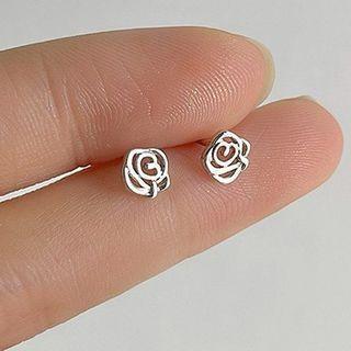 Star Sterling Silver Flower Studs 1 Pair - Stud Earring - Sliver - One Size