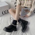 Lace-up Chained Short Boots (various Designs)