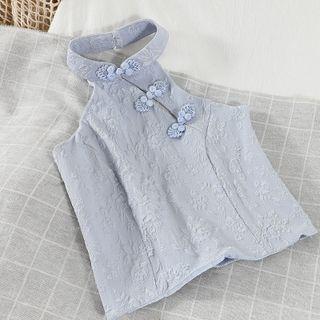 Halter Neck Frog Button Top