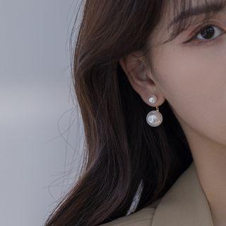Faux Pearl Alloy Swing Earring 1 Pair - White - One Size