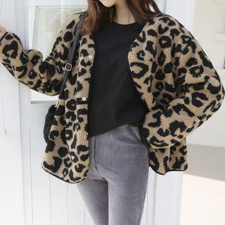 Leopard Sherpa-fleece Jacket Leopard - One Size