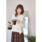 Frill-trim Cable-knit Sweater
