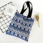 Pattern Tote Bag Dark Blue - One Size