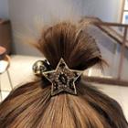 Metal Bead Rhinestone Star Hair Tie 2947 - 1 Pc - Pentagram - Brown - One Size