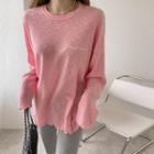 Letter Lettuce-edge Oversized T-shirt
