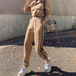 Band-waist Contrast-trim Jogger Pants