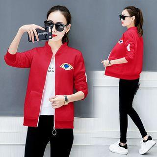 Eye Embroidered Zip Jacket