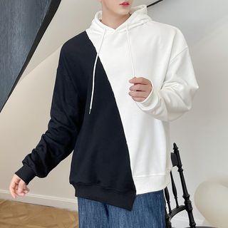 Two-tone Asymmetrical Hem Hoodie