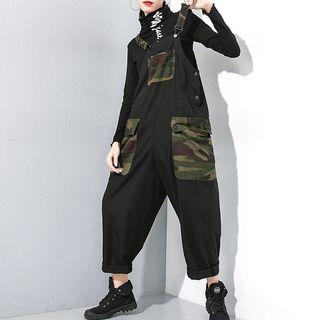 Camo Panel Jumper Pants Black - One Size