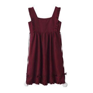 Ruffled Wide Strap A-line Dress