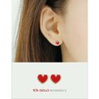 10k Gold Heart Stud Earrings