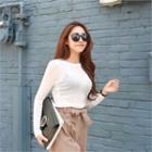 Crew-neck Long-sleeve Slim-fit T-shirt