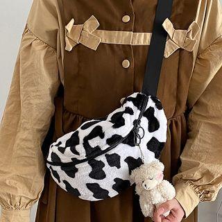 Cow Print Crossbody Bag White & Black - One Size