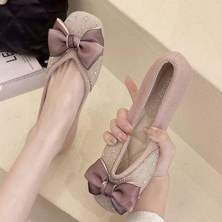 Bow Faux Pearl Flats