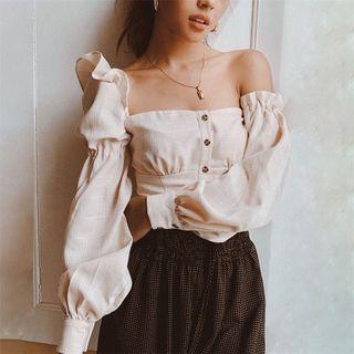Ruffled Trim One-shoulder Top