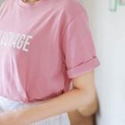 Round-neck Bon Voyage Print T-shirt