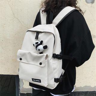 Set: Plain Lightweight Backpack + Panda Bag Charms