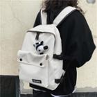 Set: Plain Lightweight Backpack + Panda Bag Charms