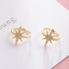 925 Sterling Silver Rhinestone Star Earring 1 Pair - R405 - One Size