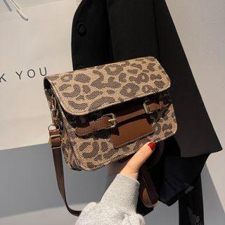Faux Leather Flap Crossbody Bag Brown & Coffee - One Size