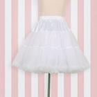 Tiered Mesh Skirt White - One Size