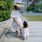 Family Matching Off-shoulder Dress / Spaghetti Strap Tiered Dress