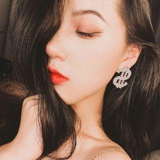 Rhinestone Dollar Sign Stud Earring