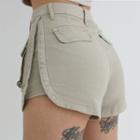 High Waist Skinny Split Shorts