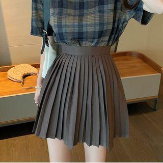 Accordion Pleat Mini A-line Skirt